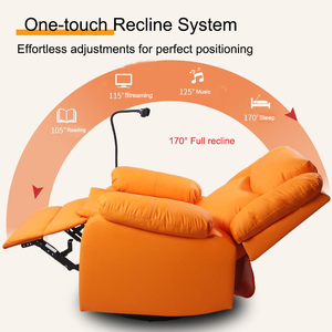 Çizilmeye dayanıklı deri Recliner kanepe sandalye masaj ve bel desteği ile oturma odasında yetişkinler için Modern uzanmış sandalye - Product Image 2