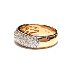 HongKong Bridal 18k Solid Rose Gold 76 <b>PC</b> 1.10 CT Diamond Pave Setting Classic Eternity Wedding Band Anniversary - Product Image 2