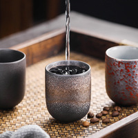 Tasse en céramique Kung Fu vintage de style japonais de 125 ml, compatible micro-ondes, cadeau pour la maison, couleur unie