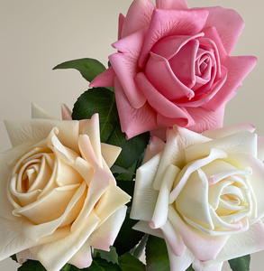 Real Touch Hidratante Flores artificiales Boda Rosas decorativas Manojo Látex Rosas blancas Real Touch Flower - Product Image 3
