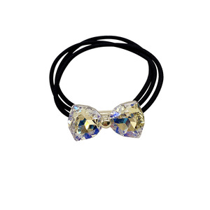 Crystal <b>Bow</b> Double Strand Hair Ties Elegant Rhinestone Hair Bands Women Ponytail <b>Holders</b> Minimalist Hair Scrunchies For Buns - Product Image 3
