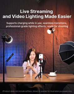 M40 40W Bi-Color COB Light 2500K-6500K Range 3400mAh Rechargeable <strong>LED</strong> Studio Light for Photography <strong>Camera</strong> Live Streaming - Product Image 5
