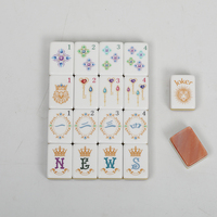 Ensemble de Mahjong américain de 160 pièces conforme à la norme NMJL, tuiles en acrylique scintillantes avec dos orange et Joker, jeu de table familial, cadeau