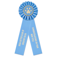 Rubans de satin à logo personnalisé pour mariage et anniversaire Prix de rosette plissée à volants pour passe-temps