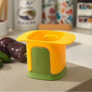 Cortador manual de acero inoxidable al por mayor, prensa de plástico PP para patatas fritas, zanahorias, cebollas y jamón, tipo deshuesador. - Product Image 2