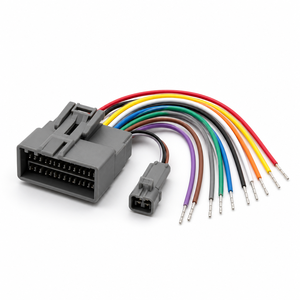 Adaptateur de faisceau de câblage radio automobile électronique 24 broches en cuivre avec isolation PVC IP67, contrôle au volant, maintien en nylon - Product Image 1
