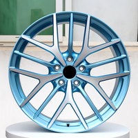 Jantes en alliage forgé sur mesure, 1 pièce, bleu glace, face usinée, légères, 15-30 pouces, 5x114.3 5x120 pour BMW Audi Tesla Benz