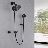 Robinet de douche encastré en cuivre de haute qualité, mitigeur chaud/froid, ensemble de douche pluie, design moderne, surface polie, pour montage sur plan.