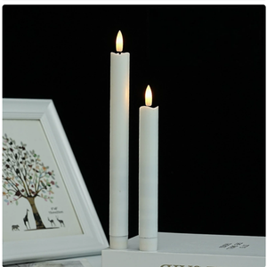 Vela Electrónica de 25 cm con Superficie Lisa Blanca y Efecto de Llama Móvil, Funciona con Pilas, para el Hogar y la Cena - Product Image 3