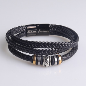 <b>Mens</b> Gold Bracelet Cross Border Multi Verified Manufacturer for Wholesalers Gunmetal Plated Technical High Grade Titanium Steel - Product Image 4