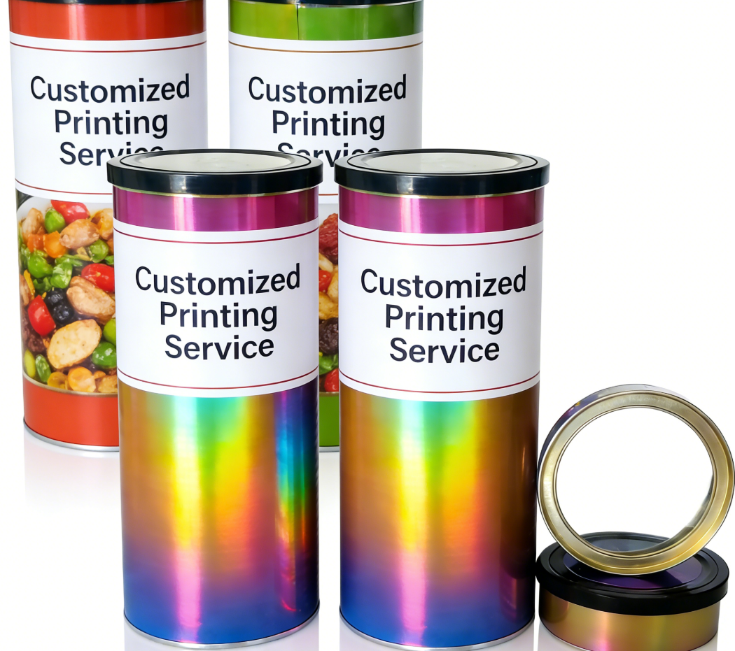 TIMO Custom Food-Safe Printable Holographic Sticker Stackable Tin Jar Multi-Use Airtight Smell-Proof Container Dried Flowers
