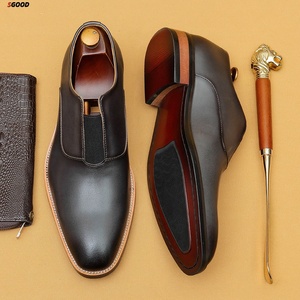 Zapatos de Vestir Italianos de Primera Calidad para Hombre, Impermeables, para Oficina y Carrera Profesional, de Cuero Genuino, con Hebilla, Punta Cerrada, en Negro y Marrón - Product Image 4