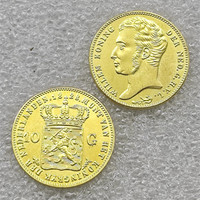 1818,1826,1828,1829.1840 Pays-Bas 10 Gulden - Willem I Pièces commémoratives de style antique, cadeaux, décoration de la maison