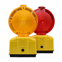 Feu de signalisation routière solaire LED JLD-51 ambre en plastique, haute intensité, réflecteur prismatique, étanche IP65, à montage au sol