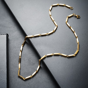 Stilvolle und Schlichte Edelstahl Trendige Gliederkette Halskette Unisex Vergoldet Party Geschenk Halskette - Product Image 3