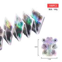 Formes d'ongles d'extension de papillon personnalisées en papier, étiquette privée, 100/300 pièces