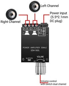 מודול מגבר ביתי מקצועי 502L, 2.0 ערוצים, 60W, מתאים למערכת קריוקי <span class=keywords><strong>5</strong></span>.0, להופעות - Product Image 2