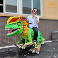 Scooter électrique animatronique dinosaure réaliste pour parc d'attractions extérieur
