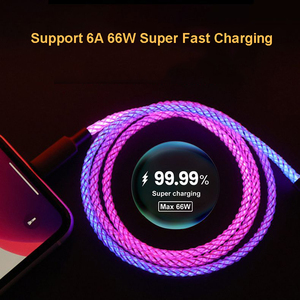 สาย USB C TO Type C ที่ชาร์จเร็วแบบ<span class=keywords><strong>3</strong></span> in 1สายชาร์จข้อมูลแบบเร็วไฟ LED สายชาร์จ USB เรืองแสง - Product Image 3