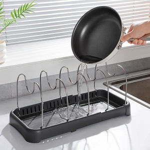 Gun Grey Adjustable Bracket Frying <b>Pan</b> Rack Storage Rack With Bracket Multi Layer Cabinet Kitchenware Storage Bracket Kitchen - Product Image 6