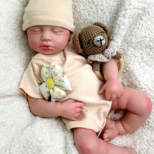 VTU 20 Zoll Lebensechte Süße Weiche Silikon-Reborn-Babypuppen Ganzkörper-Mode-Set Kleinkind Realistische Neugeborenen-Puppen für Mädchen und Jungen - Product Image 2