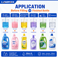 Machine de remplissage automatique à 6 têtes pour bouteilles de javel, shampoing, liquide vaisselle, savon et détergent lessive