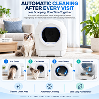 Bac à litière autonettoyant pour chat 80L, bac à litière intelligent automatique, contrôle par application Tuya, sécurité à 4 capteurs, faible bruit 36dB pour chats de 1,5 à 10 kg
