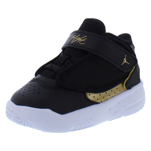 Jordan Max Aura 4 Chaussures pour bébés et tout-petits Noir Or Tige en maille Semelle extérieure en caoutchouc Semelle intermédiaire en EVA Chaussures de basketball pour garçons Printemps - Product Image 1