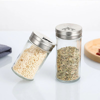 Conteneur de stockage d'épices en verre OEM ODM pour cuisine, 4 oz, 120 ml, 100 ml, avec couvercles métalliques doseurs pour sel, poivre et autres assaisonnements