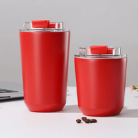 Nouvelle Tasse Isotherme en Acier Inoxydable Blanc Laiteux avec Couvercle, Mug de Voyage pour Voiture, Gourde Anti-fuite, Bouteille Thermos