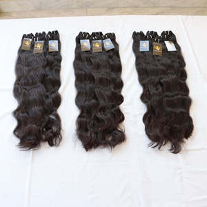 Vente en gros 30 pouces vendeurs brésiliens de cheveux humains non transformés Temple indien cuticule aligné faisceaux de cheveux bruts Style de vague naturelle - Product Image 1