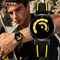 Montre à quartz pour homme avec affichage créatif, mouvement SEIKO, cadran à aiguilles de 42 mm, bracelet en silicone, résistante à l'eau, minimaliste, cadeau unique