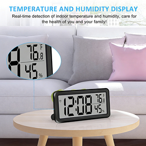 Sveglia Digitale LCD Ultra Sottile, Silenziosa, con Display Temperatura/Umidità, a Batteria, Ecologica, da Tavolo - Product Image 6