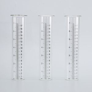 Pluviomètre en <span class=keywords><strong>verre</strong></span> de 7 pouces 45*55*204 Fond plat avec cylindre de pluviomètre gradué Tube à essai extérieur - Product Image 1