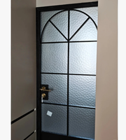 Juego de Puerta Completo de Aluminio con Doble Puerta Arqueada Estilo Francés BOCHARM, Anti-Robo, para Dormitorio, Sala de Estar, Cocina y Pasillo