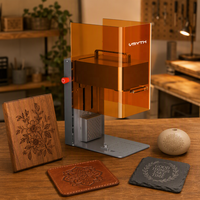 Graveur laser double portable 105x105mm, machine de marquage écologique pour métal, bois, acrylique, cuir, cadeaux DIY