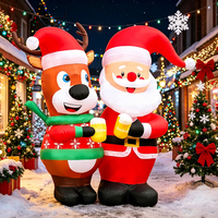 Unigz Décorations de Noël gonflables pour extérieur : Père Noël, Élan et Toast