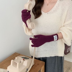 Automne hiver gants mitaines couleur unie doigt laine écran tactile corée du sud noël tricoté gants extérieur chaud gants - Product Image 4