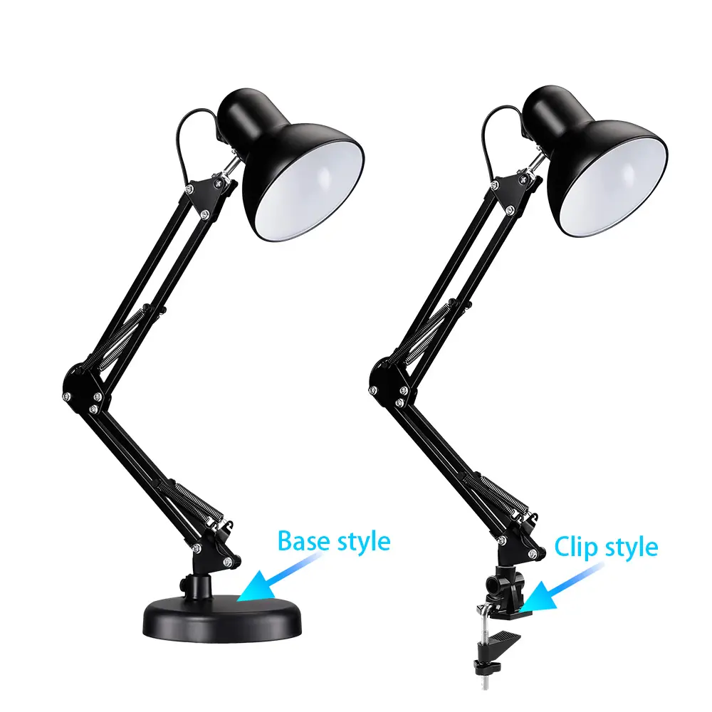 High quality work swing arm white back red metal architect gooseneck led desk lamps with clamp