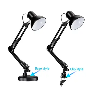 Back Red Metal Architect Gooseneck Led Desk Lamps with Clamp High Quality Work Swing Arm White 12 Iron DC Customized Package 55