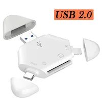 Lecteur de cartes USB 2.0 3-en-1 externe haute vitesse pour cartes SD/TF pour iPhone/Android/PC/Ordinateur portable/Appareil photo