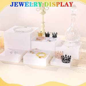 <b>White</b> Acrylic Food Risers Buffet Table Food Display Stands Nesting Dessert Riser Cube Display Box for Wedding Party - Product Image 6