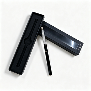 Luxury Pen <b>Box</b> Wholesale Custom LOGO Printed <b>Empty</b> Sliding Rigid <b>Gift</b> <b>Box</b> With Clean Display Window <b>For</b> Pen Packaging - Product Image 1