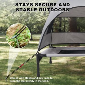 Outdoor Elevated Dog Bed with Canopy Cooling Summer Removable Shade Foldable Portable <strong>Cot</strong> for <strong>Small</strong> Dogs Travel Camping - Product Image 4