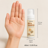 Zourunan 60ml Shampoing Sec Naturel pour Animaux à Base de Plantes Sans Eau Sans Rinçage Mousse pour Chiens et Chats Vente en Gros OEM ODM Usine