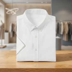 Custom Mens Summer <b>Dress</b> <b>Shirt</b> Slim Fit <b>Short</b> <b>Sleeve</b> Turn Down Collar Wrinkle Resistant Formal Business Office Casual Wear - Product Image 2