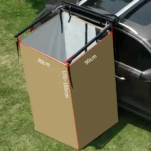 Yescamp tenda mandi 4x4, tenda keras atap besar mobil portabel privasi, tenda berkemah luar ruangan, tenda aluminium