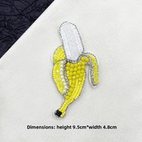 Multifunctionele modieuze 3D opnaaibare patches met de hand gestikte schattige fruitplakjes stickers watermeloen banaan met kralen versierd