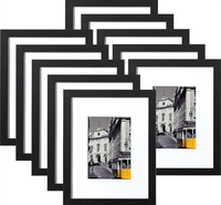 Eletecpro Ensemble de 10 cadres photo légers en PVC à orientation verticale 8x10 5x7 avec passe-partouts pour collage mural et décoration intérieure
