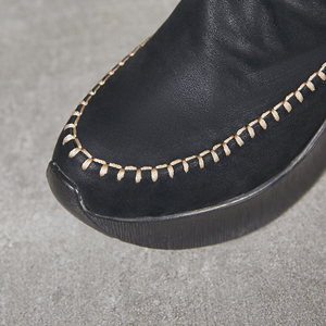 <span class=keywords><strong>Stivaletti</strong></span> da <span class=keywords><strong>donna</strong></span> e da <span class=keywords><strong>donna</strong></span> con cerniera laterale a punta in pelle di vacchetta fatti a mano retrò <span class=keywords><strong>stivaletti</strong></span> con zeppa per <span class=keywords><strong>donna</strong></span> - Product Image 3